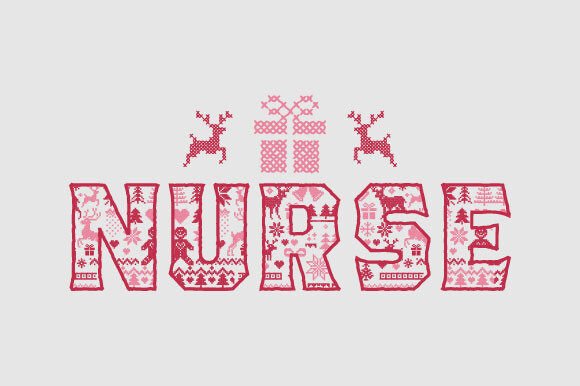 Christmas Nurse Pink Sublimation Graphic