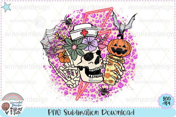 Retro Nurse Halloween Coffee Spooky PNG