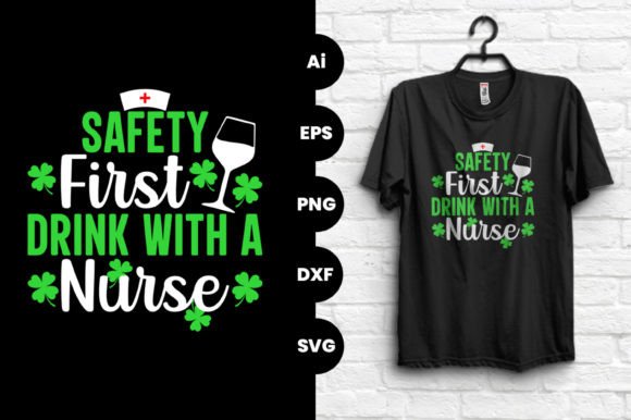 St Patrick’s Day Nurse Vector T-shirt