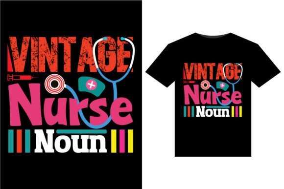 Vintage Nurse Noun T-Shirts Design